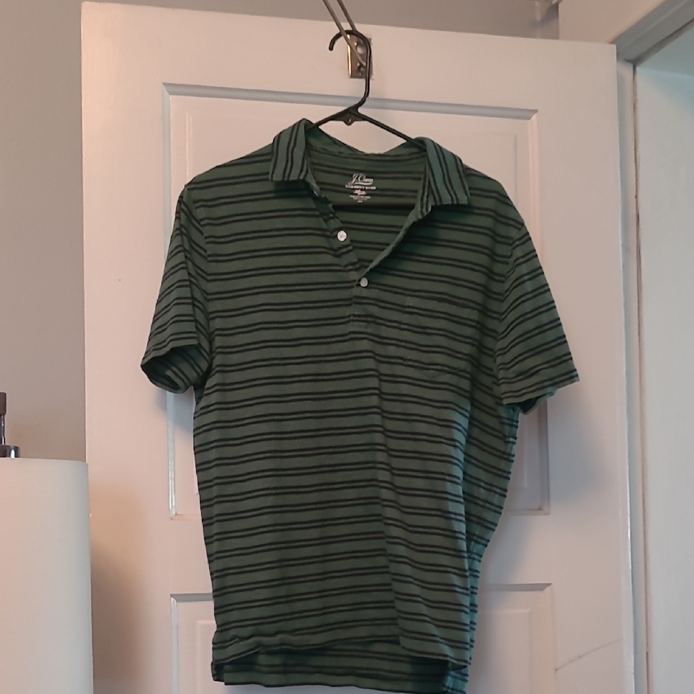Green Striped Polo Shirt
